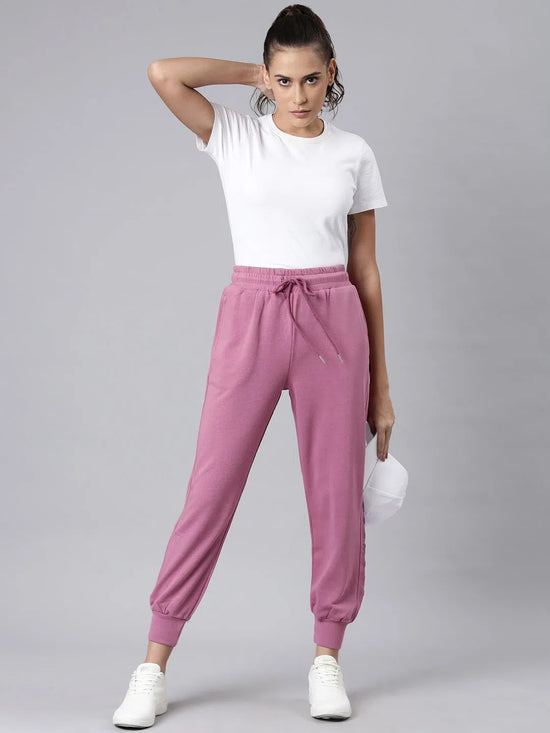 Women Mauve Solid Track Pant-AF-1812-Mauve