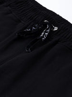 Men's Black Relax Fit Stitch Detail Joggers