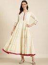 Women Cream Solid Anarkali Kurta-GW-3782-Cream