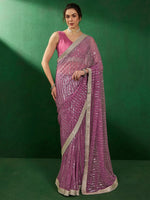 Saree Mall Women's Lycra Mauve Embellished Designer Saree With Blouse Piece-TNISHKA1292A