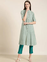 Women Green Geometrical A-Line Kurta-NJ-1084352A-Green