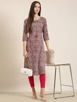 Women Multi Printed Straight Kurta-AT-A828-K-Multi