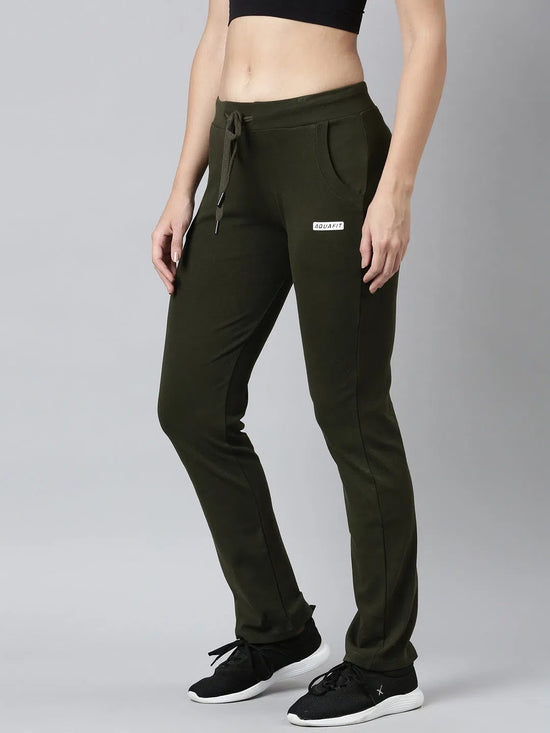 Women Solid Slim Fit Olive Track Pant-AF-2190-Olive