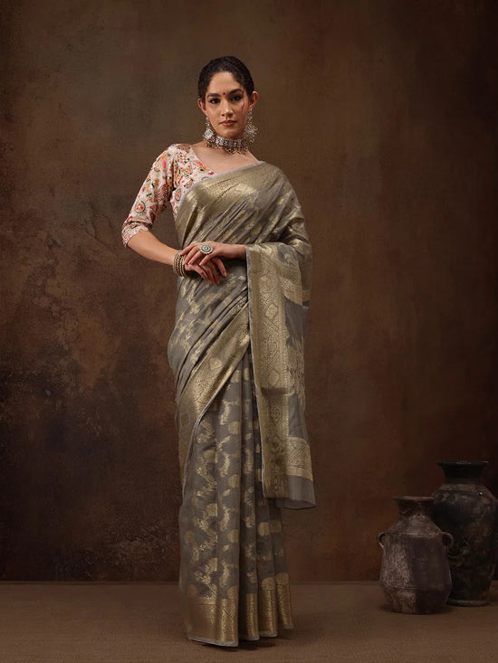 Elegant Wonder Glow Saree-SZ-DIYA-GY-2218