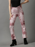 Women's Mauve Solid Bootcut Denim Jeans-GZ-5139-Mauve