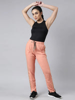 Women Solid Slim Fit Orange Track Pant-AF-1614-Orange