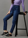 Women's Navy Blue Solid Skinny Fit Denim Jeans-GZ-5340-Navyblue