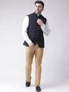 Hangup Men Standard Solid Men's Indian Wear-N3_9BtnNavyNehru