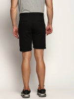 Men Black Solid Shorts-ORBIT-4-Black