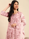 Women's Mauve Printed Kurta Set-SKC-919-Mauve