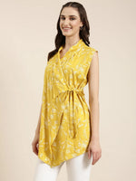 Women Yellow Floral Straight Kurti-RE-SKF-276-Yellow