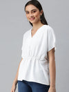 Women's Striped White Top-AE-10279-White