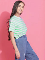 Lil Tomatoes Girls Cotton Crop Top-GGT-S24-1472_LTGREEN_28