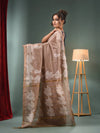 Beige Blended Silk Handwoven Saree With Paisley Border-MA50BSL34710007