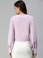 Women's Lavender Solid Crop Tops-AE-10310-Lavender