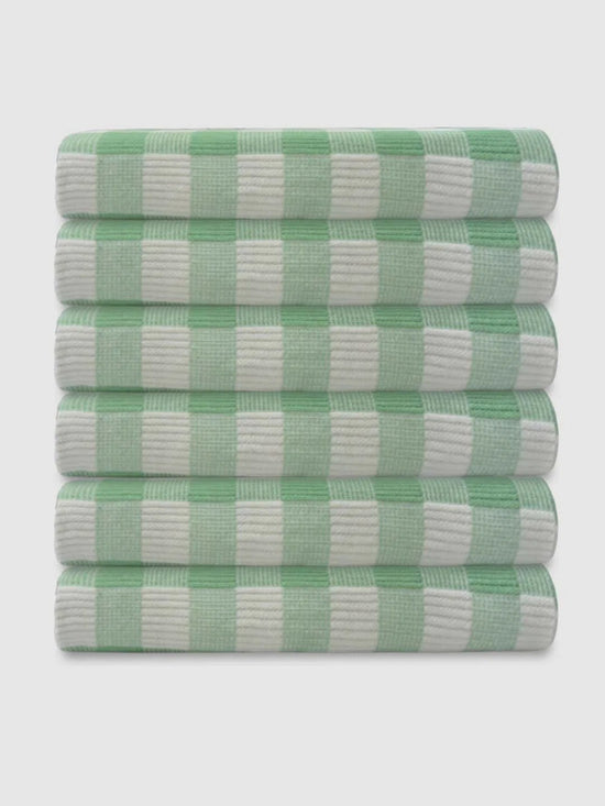 Athom Living Premium  Bath Towel 75 x 150 cm Pack of 6 Waffle Towel,Ultra Absorbent, Quick Dry, and Durable - Ideal for Spa, Gym, and Everyday Use, Light Green color-ATZ-BT-7F-C6