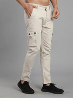 Solid Cargo Pants with 6 pockets-Beige-HC3011-32