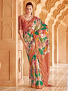 Saree Mall Women's Cotton Blend Multicolored Printed Designer Saree With Blouse Piece-NITRA203