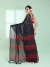 Black  Cotton Saree With Sequine Work-MA59CT06540060