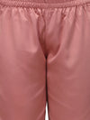 Smarty Pants Women's Silk Satin Rose Gold Color Night Suit Pair