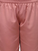 Smarty Pants Women's Silk Satin Rose Gold Color Night Suit Pair