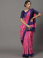 Saree Mall Women's Bhagalpuri  Pink Printed Designer Saree With Blouse Piece-18WOM18909