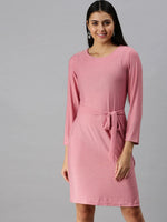 Women Pink Embellished Sheath Dress-AE-9878-Pink