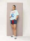 Dillinger Blue Graphic Oversized T-Shirt-WMNCR426PBL-XS