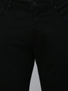 Genips Men's Cotton Stretch Rico Slim Fit Solid Black Colour Casual Chinos