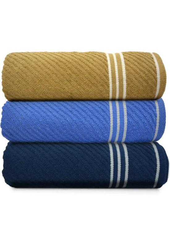 Athom Living Diagonal Stripe Terry Towel Pack of 3-DST-BDG