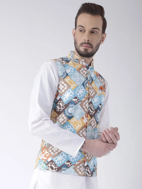 Hangup Men Standard Printed Men's Indian Wear-37APrintedNehru