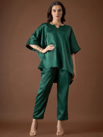 Anti Fit Kaftan Top with Pants in Green Color