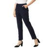 Smarty Pants Women's Cotton Lycra Ankle Length Navy Blue Formal Trouser