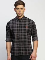 Men Grey Checked Shirt-CLEON-1797-Grey