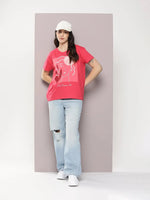 Dillinger Pink Graphic Boxy Regular T-Shirt-WMNCR542CPK-XS