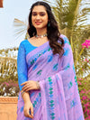 Saree Mall Women's Chiffon Lavendar Printed Designer Saree With Blouse Piece-STARCFN31202C