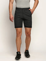 Men Black Striped Shorts-ORBIT-18-Charcoal