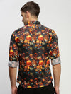 Men Black Printed Shirt-PRISM-1700-Black