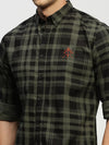 Men Green Checked Shirt-CLEON-1800-Green