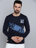 Men Blue Solid Sweatshirt-SCAW-37-Navyblue