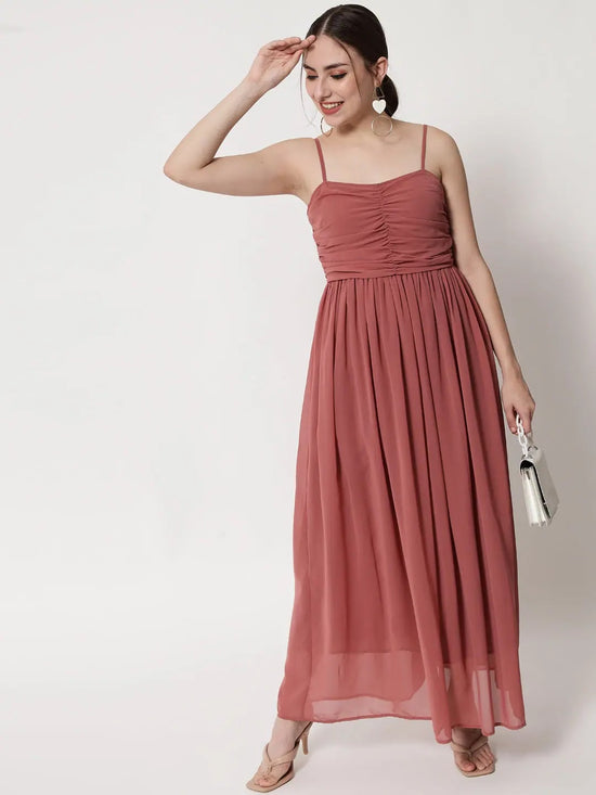 Solid Pink Maxi Dress