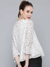 White Lace Flared Sleeve Top