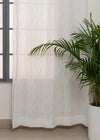 Grass fileds  100% cotton sheer floral curtain for living room -  Light filtering - White - Pack of 1-230423042