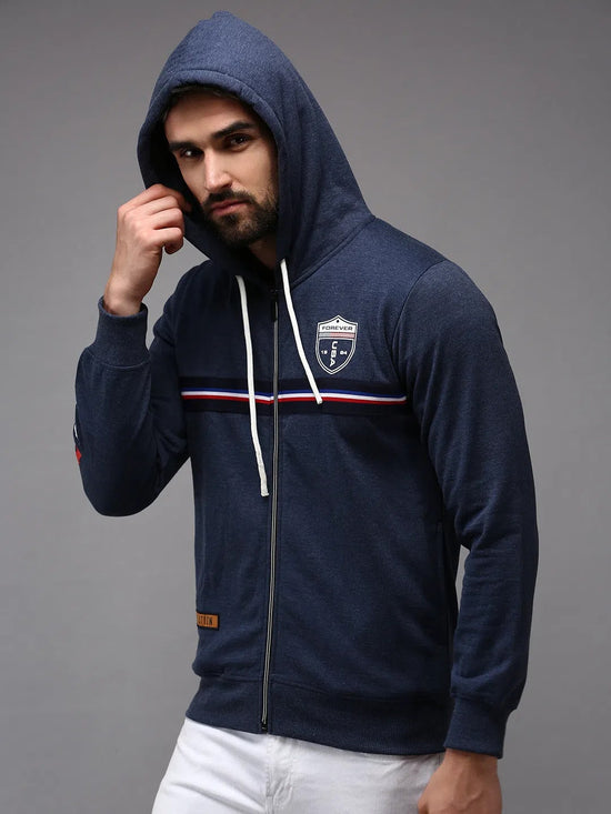 Men Blue Solid Sweatshirt-OTSS-24-Navyblue