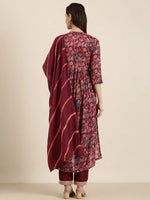 Women Magenta Floral Kurta Set-FS-3023-Magenta