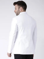 Hangup Men Standard Solid Men Formalwear-5Button_White_Blazer