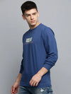 Men Blue Printed Casual Sweatshirt-BP-1411-Blue