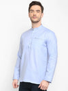 Hangup Men Standard Solid Men's Indian Wear-Blue_Magic_Bon_ShortKurta