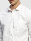 Men White Solid Shirt-RAYMONDSDOBBY-264-White