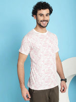 Venitian Men All Over printed pink Colour Round Neck Cottton T-Shirt